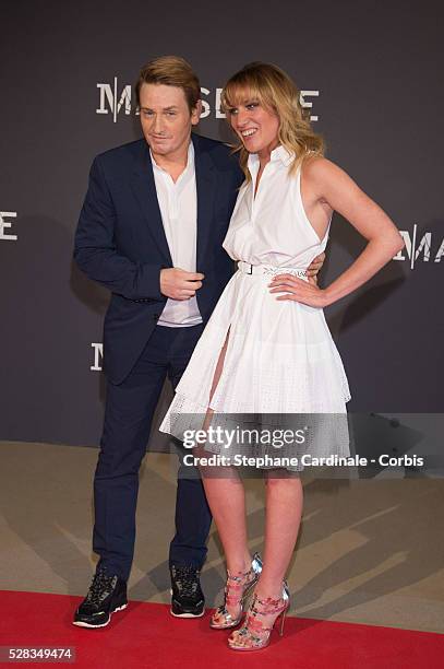 Actor Benoit Magimel and his girlfriend attend the "Marseille" Netflix TV Serie Wold Premiere At Palais Du Pharo In Marseille, on May 4, 2016 in...