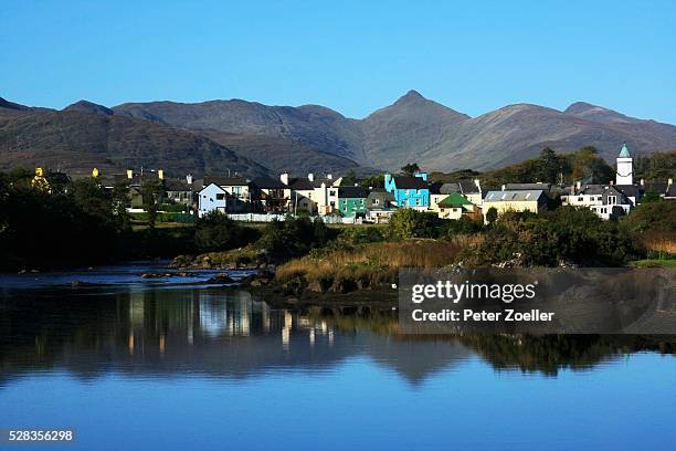 sneem, co kerry, ireland; view of village and lake - sneem fotografías e imágenes de stock