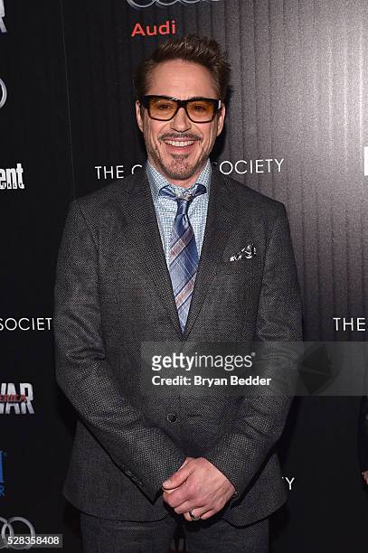 Actor Robert Downey Jr. Attends the Cinema Society with Audi and FIJI Water host a screening of Marvel's "Captain America: Civil War" on May 4, 2016...