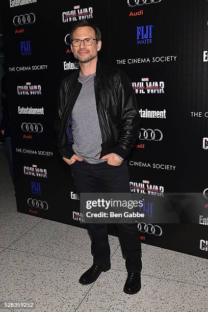 Actor Christian Slater attends a screening of Marvel's 'Captain America: Civil War' hosted by The Cinema Society with Audi & FIJI on May 04, 2016 in...