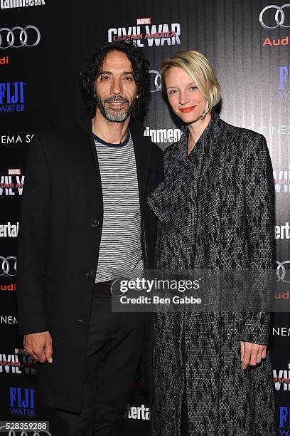 Carlos Leon and Betina Holte attend a screening of Marvel's 'Captain America: Civil War' hosted by The Cinema Society with Audi & FIJI on May 04,...