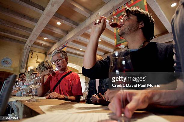 Jeff Hamaoui tastes wine at the Vianasa Winery May 16, 2005 in Napa Valley, California. The Supreme court voted to stop the ban on interstate wine...