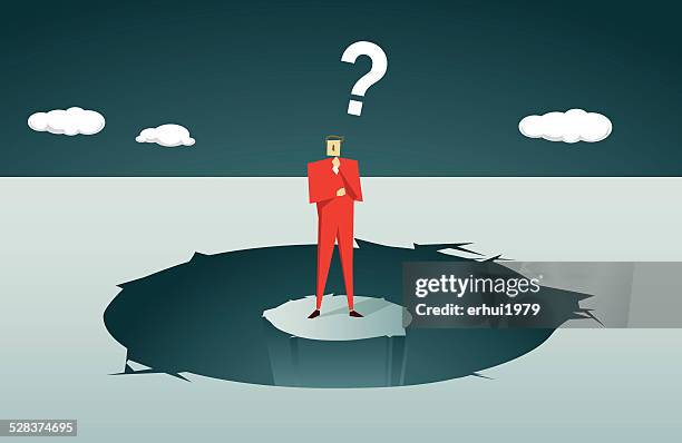 stockillustraties, clipart, cartoons en iconen met trapped, hole, despair,deep, trap,adversity, crisis, pit, frustration, escape - pitfall