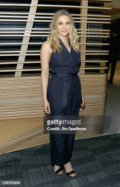 Actress Elizabeth Olsen attends the screening after party of Marvel's "Captain America: Civil War" hosted by The Cinema Society with Audi & FIJI at...