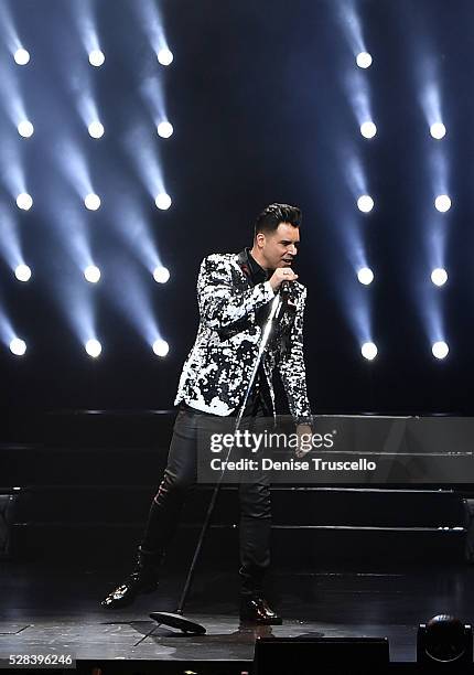 Frankie Moreno performs during opening night of his new show - Under The Influence at Planet Hollywood Resort & Casino on May 4, 2016 in Las Vegas...