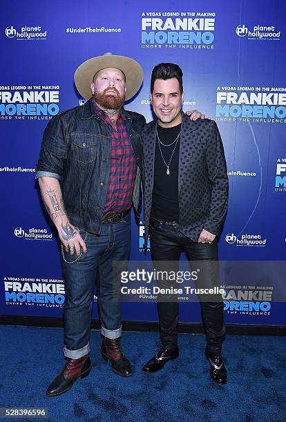 Barry Reha and Frankie Moreno arrive at the opening night of Frankie Moreno��s new show�� �� Under The Influence at Planet Hollywood Resort & Casino...
