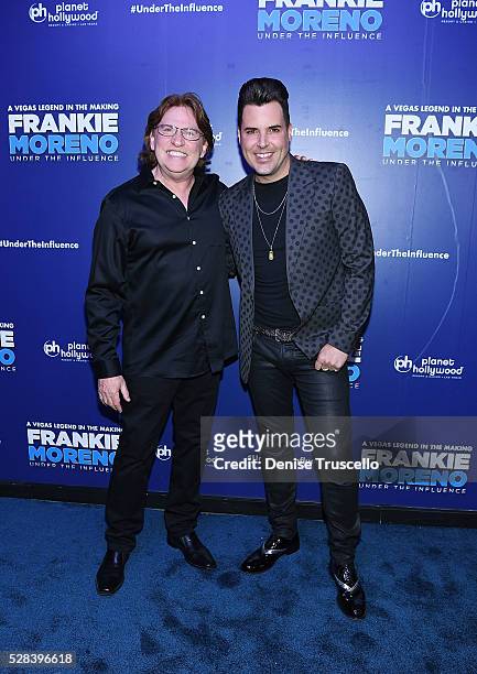 Pat Thrall and Frankie Moreno arrive at the opening night of Frankie Moreno��s new show�� �� Under The Influence at Planet Hollywood Resort & Casino...