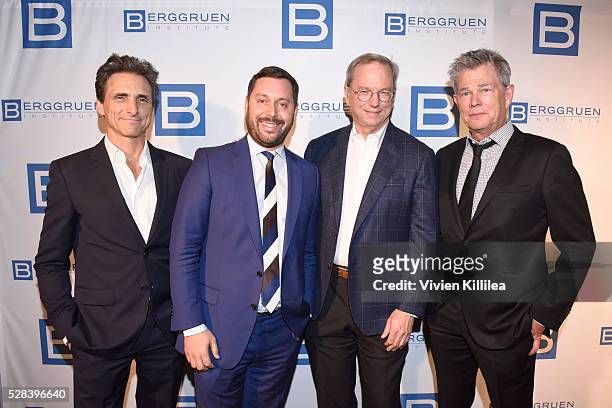 Producer Lawrence Bender, agent Michael Kives, Chief Executive Officer at Google Inc. Eric E. Schmidt and recording artist David Foster attend the...