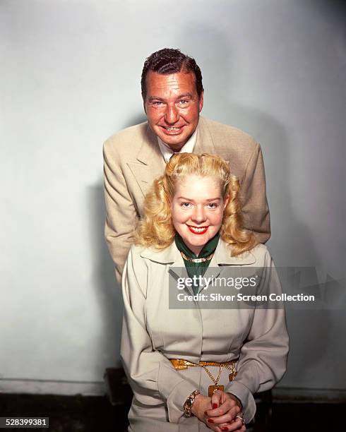American actress and singer Alice Faye with her husband, American singer, actor and comedian Phil Harris , circa 1955.