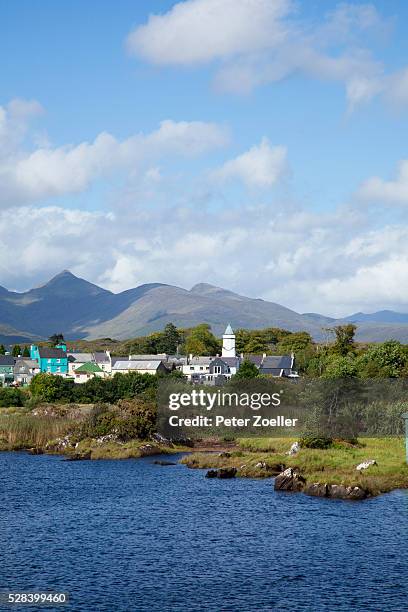 waterfront village; sneem county kerry ireland - sneem stock pictures, royalty-free photos & images