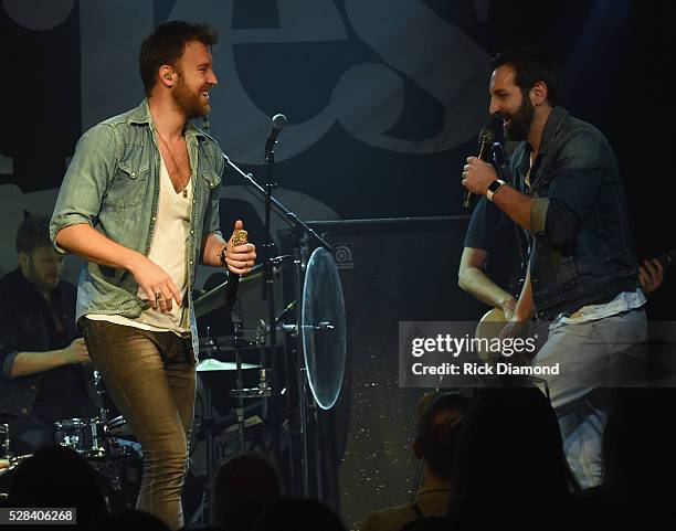 Charles Kelley and brother Josh Kelley Perform during Charles Kelley of Lady Antebellum Special Performance on May 4, 2016 in Nashville, Tennessee.