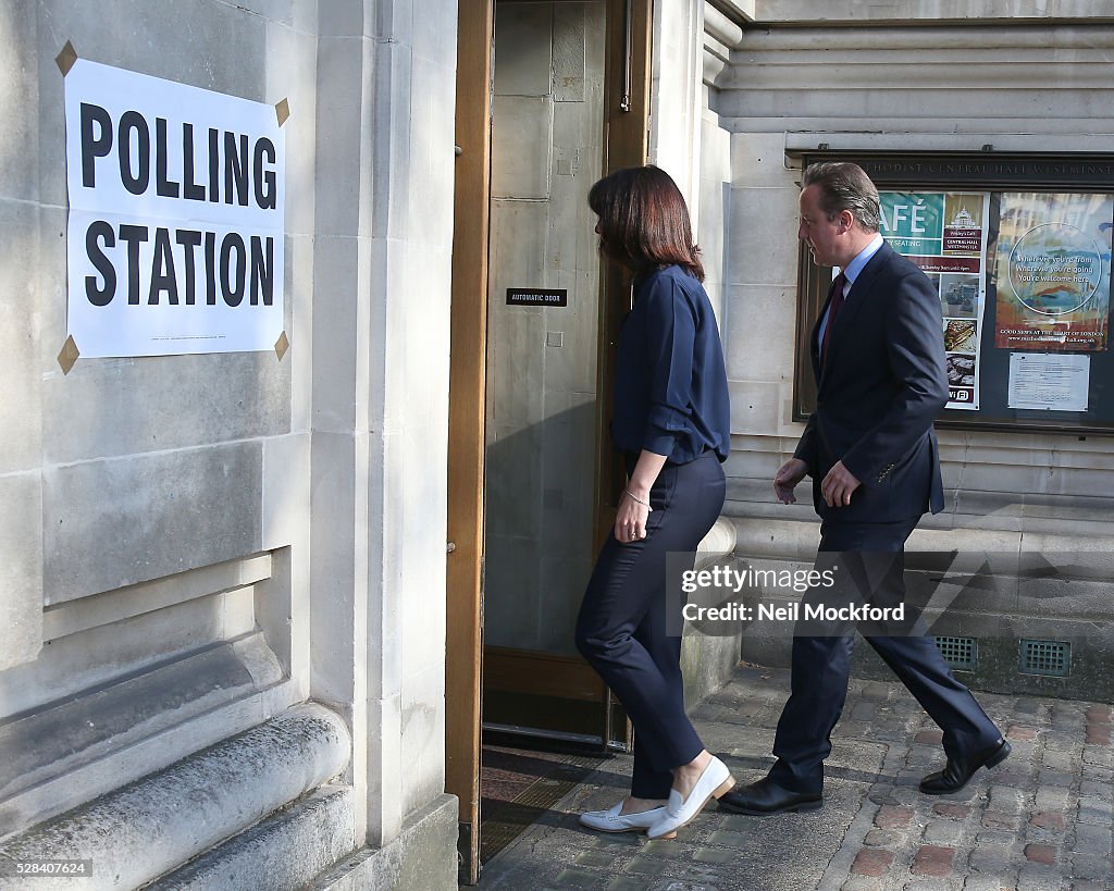 David Cameron Casts His Vote In The London Mayoral Election