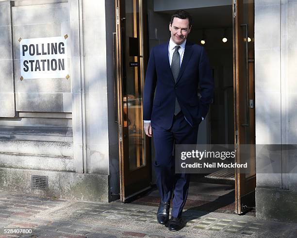 George Osborne casts his vote in the London Mayoral Election on May 05, 2016 in London, England. This is the fifth mayoral election since the...