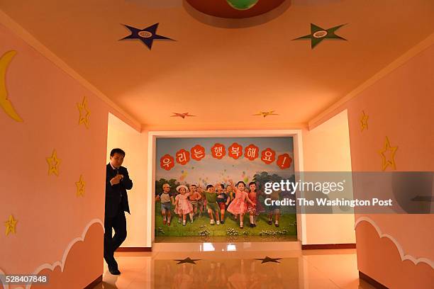 Media tour of a day care / preschool center at Jangchon cooperative farm on the outskirts of Pyongyang, North Korea on May 4, 2016. The homes had...