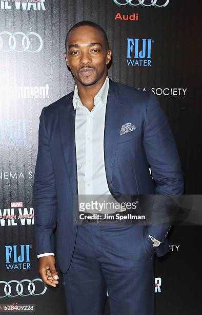 Actor Anthony Mackie attends the screening of Marvel's "Captain America: Civil War" hosted by The Cinema Society with Audi & FIJI at Brookfield Place...