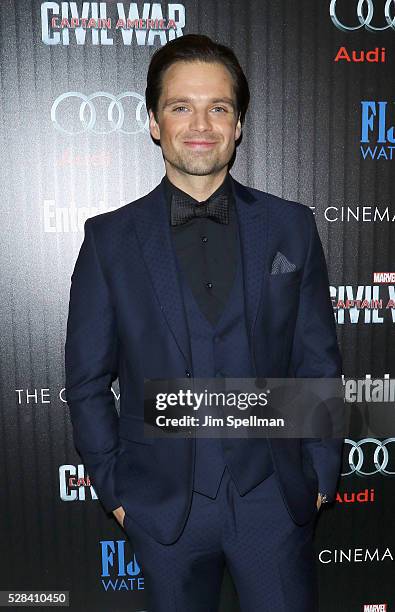 Actor Sebastian Stan attends the screening of Marvel's "Captain America: Civil War" hosted by The Cinema Society with Audi & FIJI at Brookfield Place...