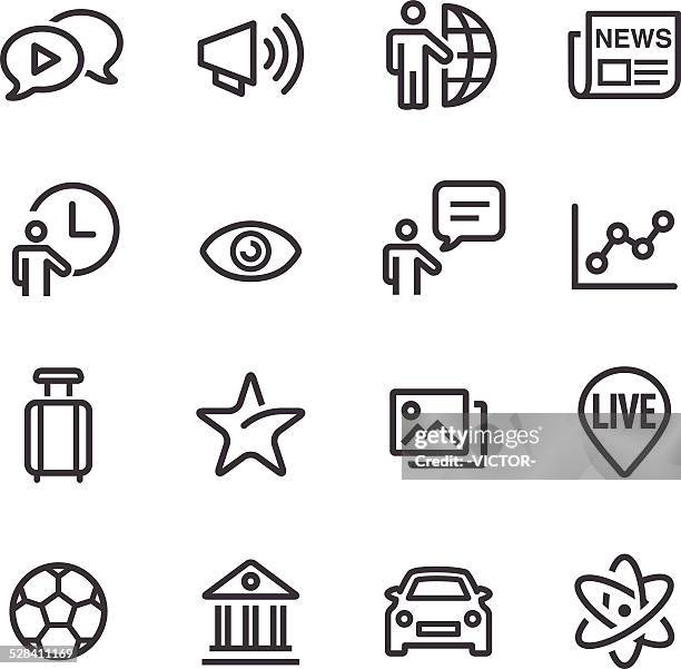 news kategorie icons-line serie - highlights stock-grafiken, -clipart, -cartoons und -symbole