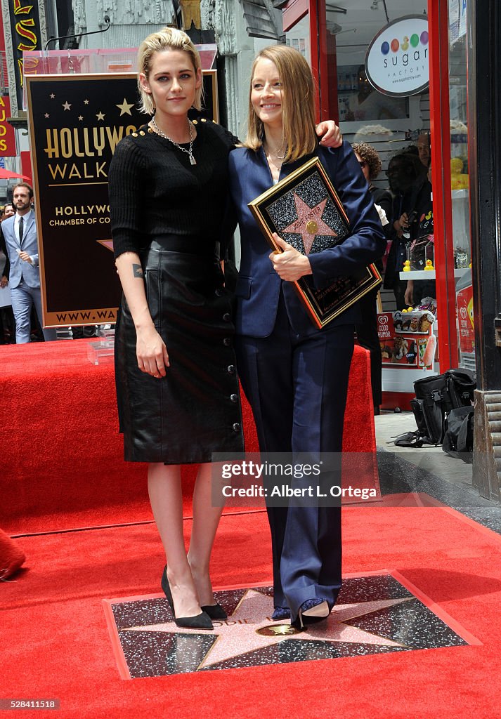 Jodie Foster Honored With Star On The Hollywood Walk Of Fame