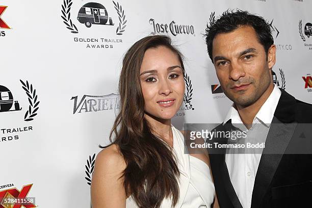 Actor Darwin Shaw and April Wilkner attend the 17th Annual Golden Trailer Awards held at Saban Theatre on May 4, 2016 in Beverly Hills, California.