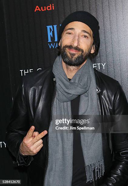 Actor Adrien Brody attends the screening of Marvel's "Captain America: Civil War" hosted by The Cinema Society with Audi & FIJI at Brookfield Place...