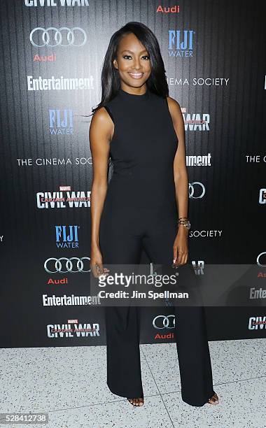 Actress Nichole Galicia attends the screening of Marvel's "Captain America: Civil War" hosted by The Cinema Society with Audi & FIJI at Brookfield...