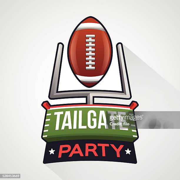 football tailgate party - football goal post stock illustrations