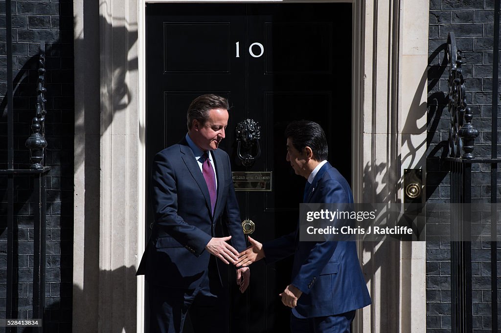 David Cameron Greets The Prime Minister Of Japan