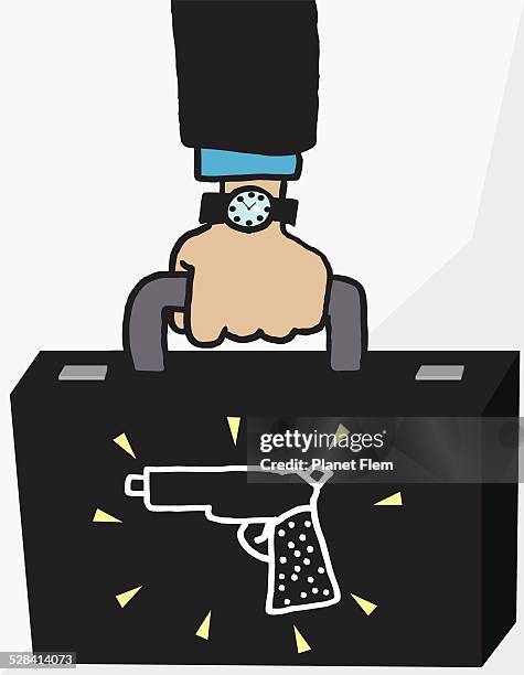 suitcase with gun - national rifle association stock illustrations
