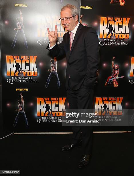 Ben Elton arrives ahead of We Will Rock You Opening Night at Lyric Theatre, Star City on May 5, 2016 in Sydney, Australia.