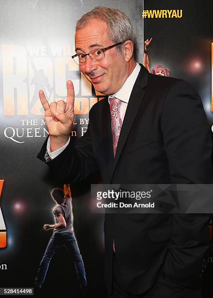 Ben Elton arrives ahead of We Will Rock You Opening Night at Lyric Theatre, Star City on May 5, 2016 in Sydney, Australia.