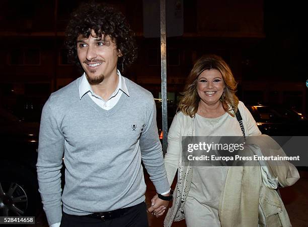 Terelu Campos and Agustin Etienne are seen on April 7, 2016 in Madrid, Spain.