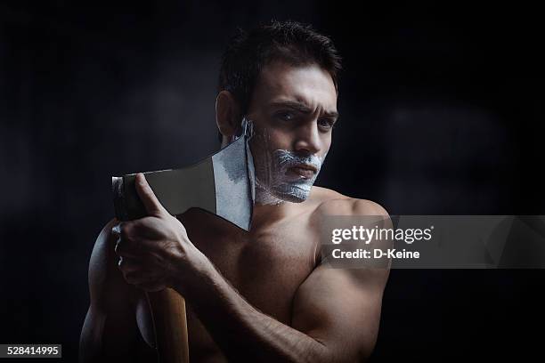 one - man shaving face stock pictures, royalty-free photos & images