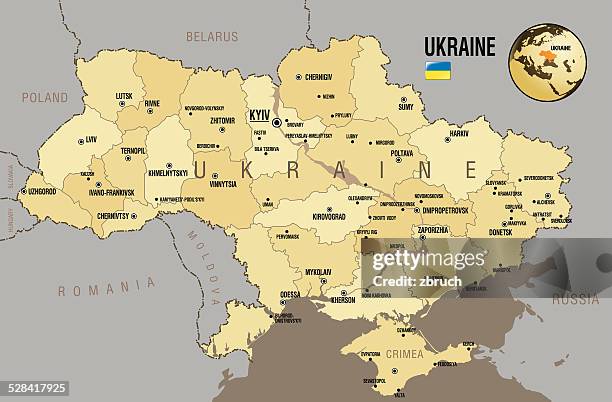 illustrazioni stock, clip art, cartoni animati e icone di tendenza di mappa dell'ucraina - kiev