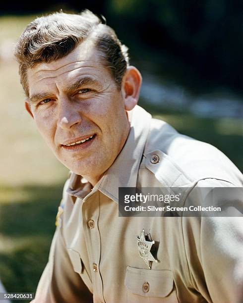American actor Andy Griffith as Sheriff Andy Taylor in a promotional portrait for American sitcom 'The Andy Griffith Show', circa 1965.