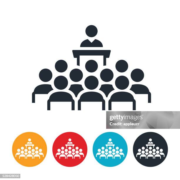 large business group meeting icon - instructor icon stock illustrations