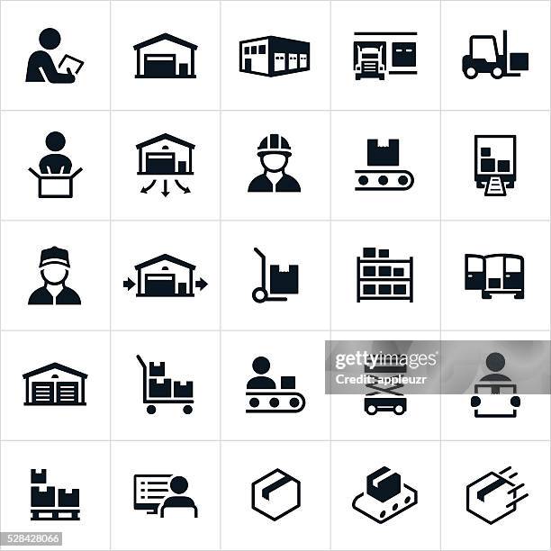 distribution warehouse icons - warehouse 幅插畫檔、美工圖案、卡通及圖標