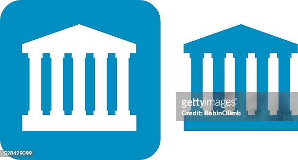 blue courthouse symbole - parthenon stock-grafiken, -clipart, -cartoons und -symbole