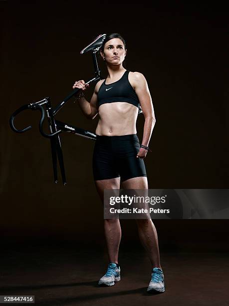 Road and track racing cyclist Sarah Storey is photographed for the Guardian on January 6, 2012 in London, England.