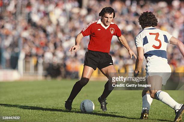 Bristol City player Trevor Tainton in action during a First Division match against Queens Park Rangers at Loftus Road on October 7, 1978 in London,...