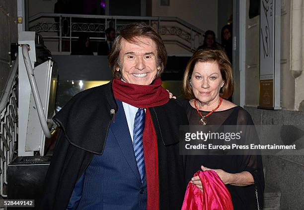 Raphael and Natalia Figueroa attend the party to commemorate the 50th anniversary of Rosa Oriol as Tous designer on March 16, 2016 in Madrid, Spain.