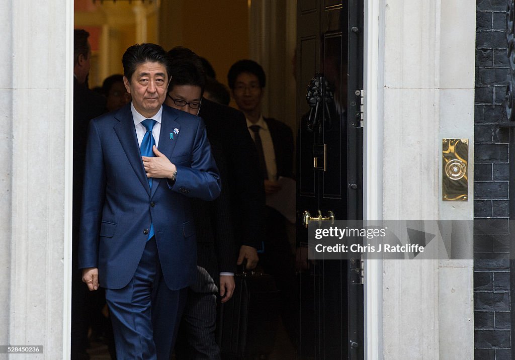 David Cameron Greets The Prime Minister Of Japan