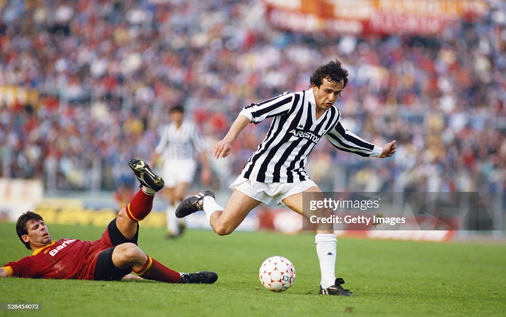 Michel Platini AS Roma v Juventus 1986