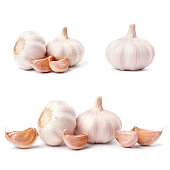 Garlic set isolated on white background