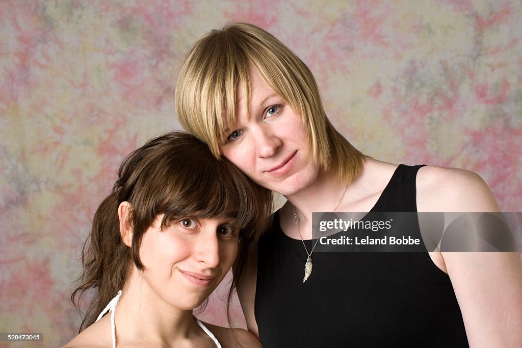 Portrait of two transgender women