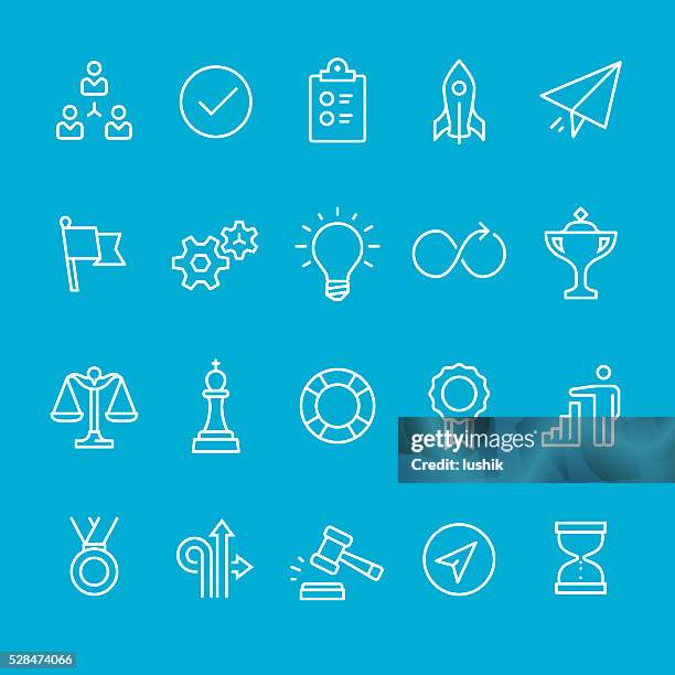 efficiency at work icons collection - icon awards 2016 stock illustrations