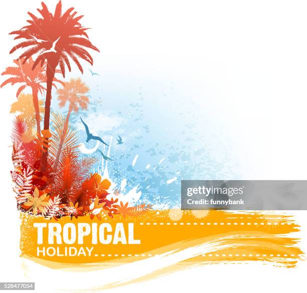 tropical banner - big island hawaii islands stock illustrations