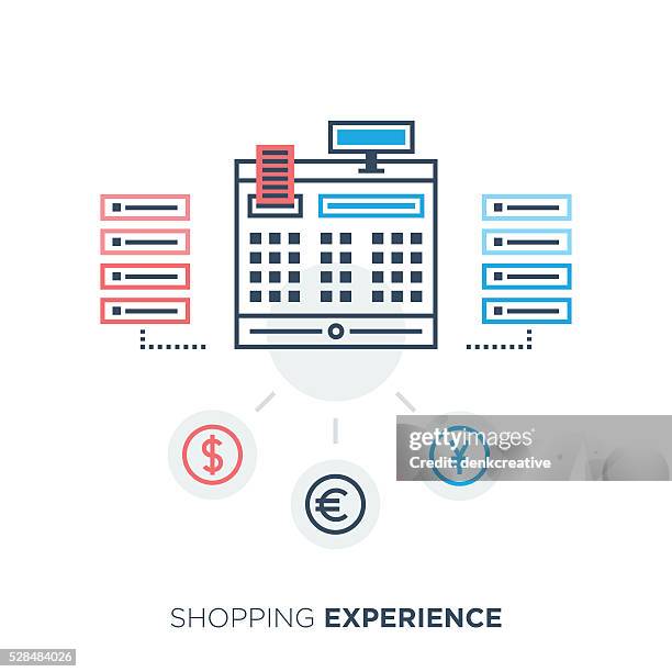 shopping experience - counter background stock illustrations