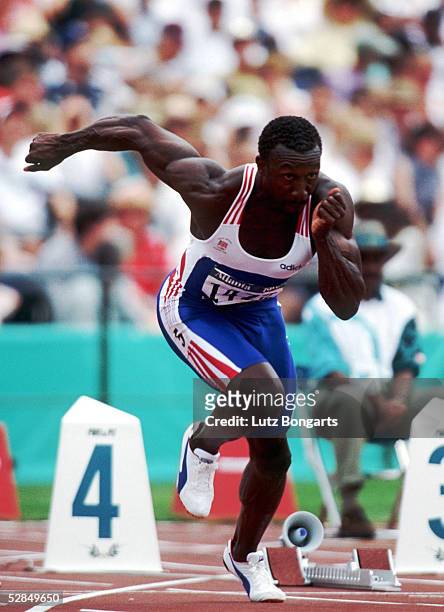 Vorlauf 100m Maenner ATLANTA 1996 am 26.7.96, Linford CHRISTIE/GBR