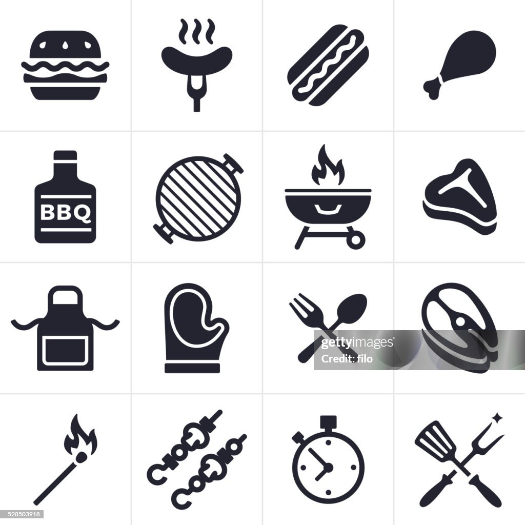 Grilling Icons and Symbols