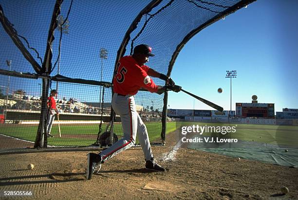 Scottsdale Scorpions Michael Jordan in action during batting practice before game at Scottsdale Stadium. Scottsdale, AZ -- CREDIT: V.J. Lovero